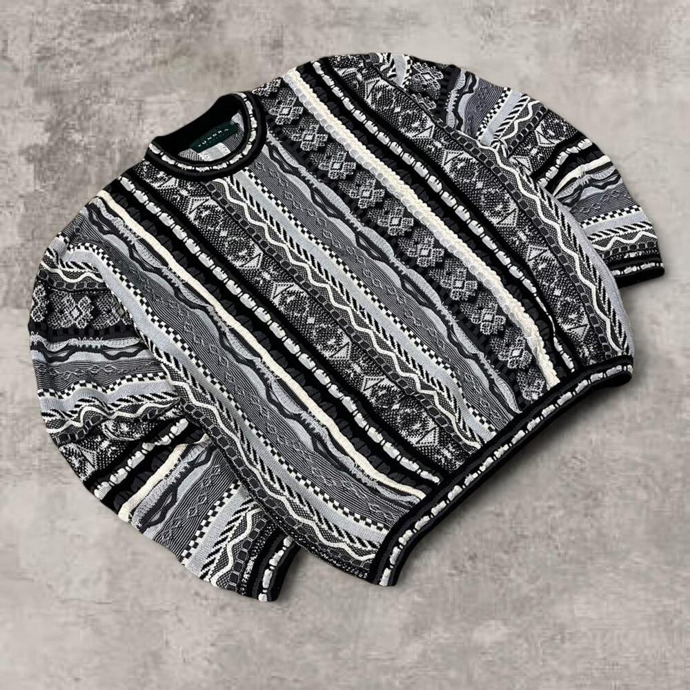 Coogi Original Blues Tundra Style Knit Sweater Cotton Size Large Canada Jumper